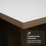 Mesa de Comedor Madesa Rectangular con Tapa de Madera 5231 Negro