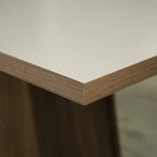 Mesa de Comedor Rectangular Tapa de Madera 160 cm Marrón/Crema Madesa 01