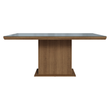 Mesa de Comedor Rectangular Tapa con Borde Biselado y Vidrio Sobrepuesto Marrón/Gris 5275 Madesa