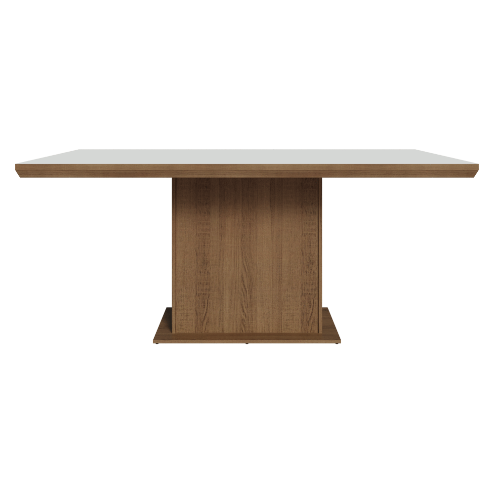Mesa de Comedor Rectangular Tapa con Borde Biselado Marrón/Blanco 5275 Madesa
