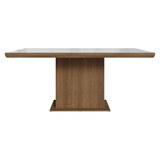 Mesa de Comedor Rectangular Tapa con Borde Biselado y Vidrio Sobrepuesto Marrón/Blanco 5275 Madesa