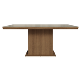 Mesa de Comedor Rectangular Tapa con Borde Biselado y Vidrio Sobrepuesto Marrón/Crema 5275 Madesa