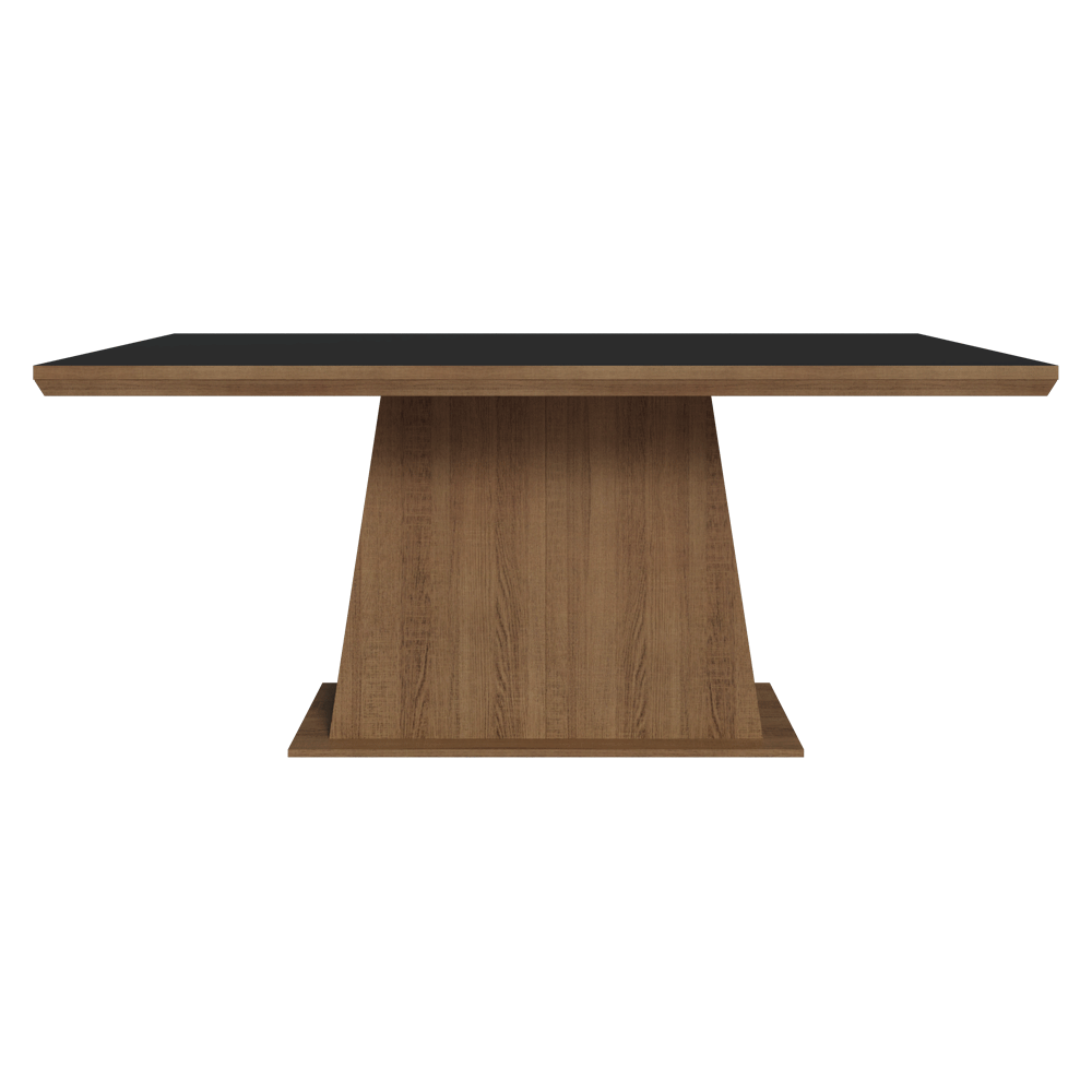 Mesa de Comedor Rectangular Tapa con Borde Biselado Marrón/Negro 5364 Madesa