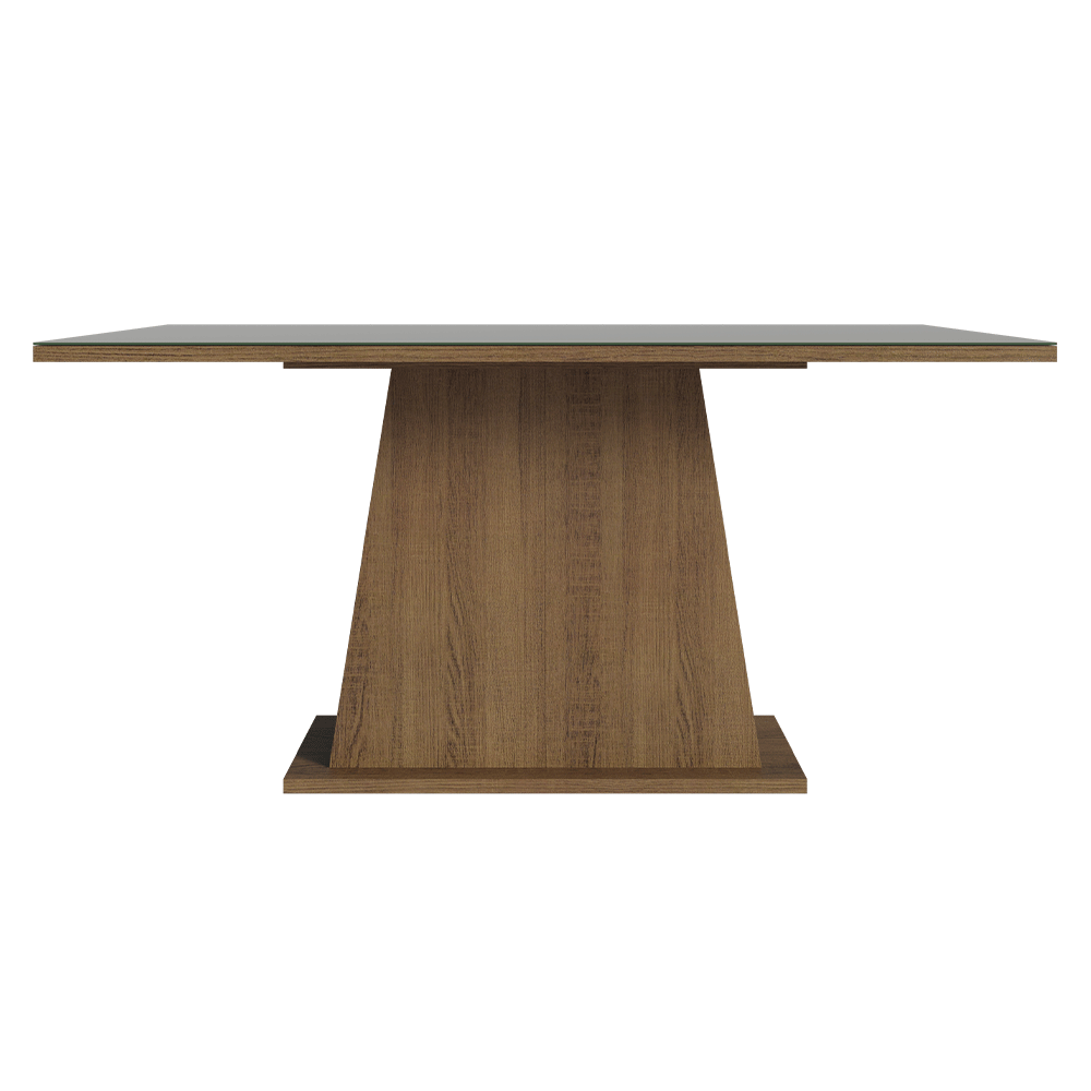 Mesa de Comedor Rectangular Tapa de Vidrio Marrón/Gris Tablero de Vidrio 5364 Madesa