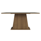 Mesa de Comedor Rectangular Tapa de Vidrio Marrón/Gris Tablero de Vidrio 5364 Madesa