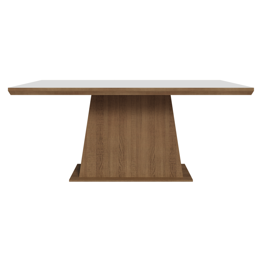 Mesa de Comedor Rectangular Tapa con Borde Biselado Marrón/Blanco 5364 Madesa
