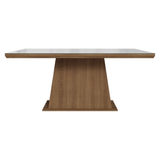 Mesa de Comedor Rectangular Tapa con Borde Biselado y Vidrio Sobrepuesto Marrón/Blanco 5364 Madesa