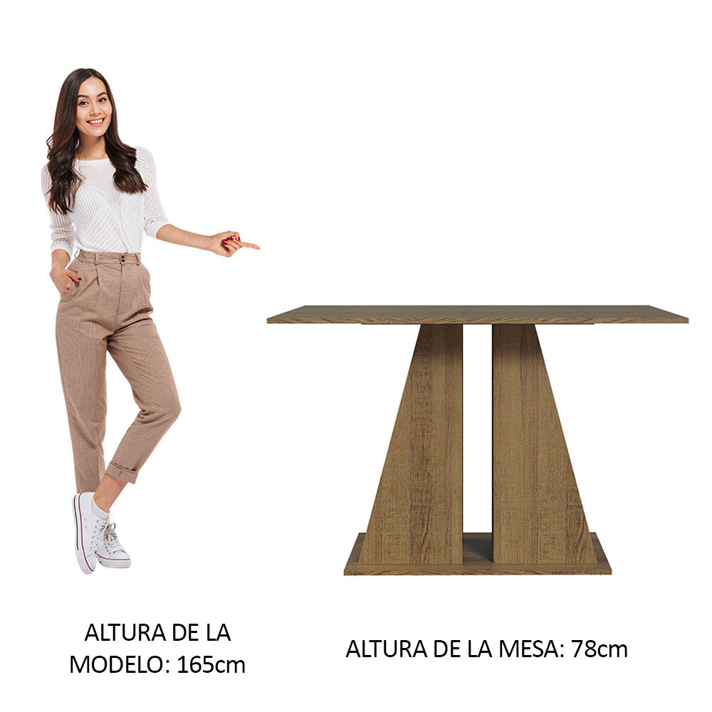 Mesa de Comedor Rectangular Tapa de Madera 120 cm Marrón/Crema Madesa