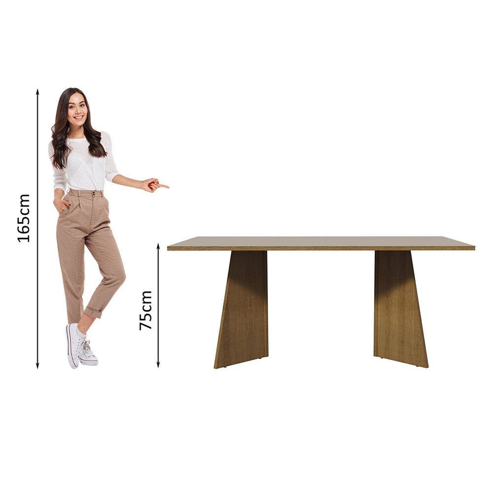 Mesa de Comedor Rectangular con Tapa de Madera Marrón/Crema 5388