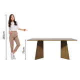 Mesa de Comedor Rectangular con Tapa de Madera Marrón/Crema 5388