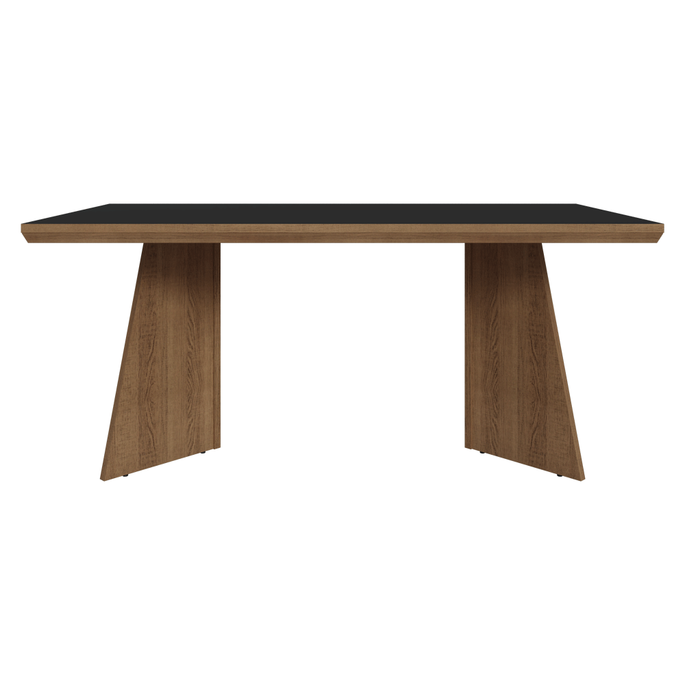 Mesa de Comedor Rectangular Tapa con Borde Biselado Marrón/Negro 5389 Madesa