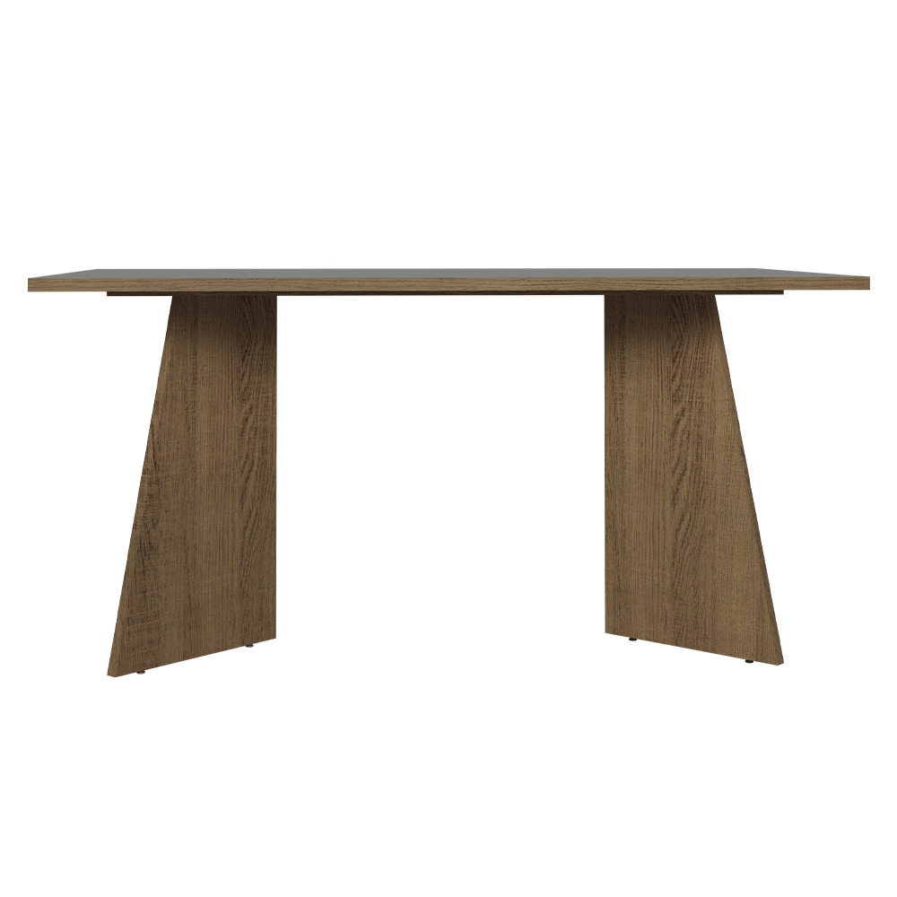 Mesa de Comedor Rectangular con Tapa de Madera 5389 Marrón/Gris