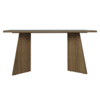 Mesa de Comedor Rectangular Tapa de Vidrio Sobrepuesto 160 cm Marrón/Gris Madesa