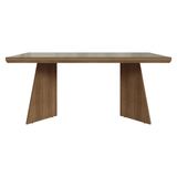 Mesa de Comedor Rectangular Tapa con Borde Biselado y Vidrio Sobrepuesto Marrón/Crema 5389 Madesa