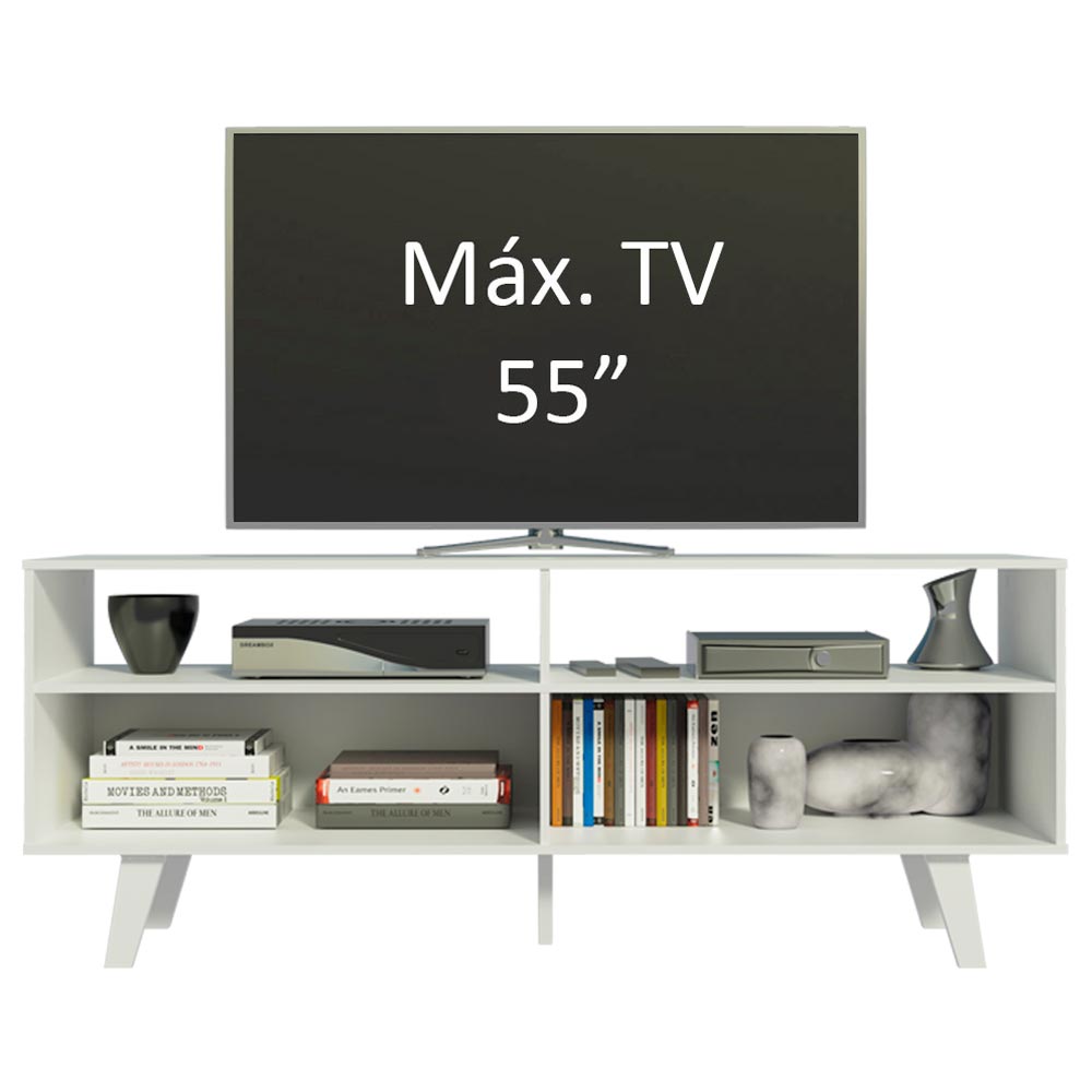 Rack para TV hasta 55 Pulgadas Oslo con 2 Puertas Blanco