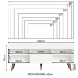 Rack para TV de hasta 75 pulgadas Lille Madesa 180 cm 1 Puerta Blanco