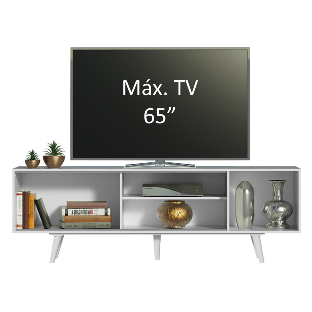 Rack para TV Madesa Dubai para TV hasta 65 Pulgadas con patas Blanco
