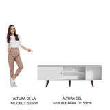 Rack para TV hasta 65 pulgadas con Patas Dubai Blanco/Marrón