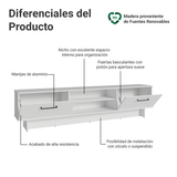 Rack para TV hasta 80 Pulgadas 218 cm 2 Puertas Blanco Agata Madesa
