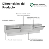 Rack para TV hasta 80 Pulgadas 218 cm 2 Puertas Blanco Glamy Madesa