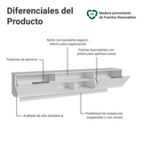 Rack Flotante para TV hasta 80 Pulgadas 218 cm 2 Puertas Blanco Stella Madesa