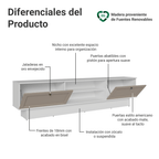 Rack para TV hasta 80 Pulgadas 218 cm 2 Puertas Blanco/Crema Vik Madesa