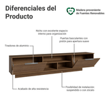 Rack Flotante para TV hasta 80 Pulgadas 218 cm 2 Puertas Marrón Stella Madesa
