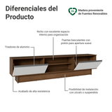 Rack para TV hasta 80 Pulgadas 218 cm 2 Puertas Marrón/Blanco Glamy Madesa