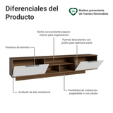 Rack Flotante para TV hasta 80 Pulgadas 218 cm 2 Puertas Marrón/Blanco Stella Madesa