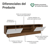 Rack para TV hasta 80 Pulgadas 218 cm 2 Puertas Marrón/Blanco Vik Madesa