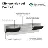 Rack para TV hasta 80 Pulgadas 218 cm 2 Puertas Blanco/Negro Glamy Madesa