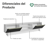 Rack para TV hasta 80 Pulgadas 218 cm 2 Puertas Blanco/Negro Lux Madesa
