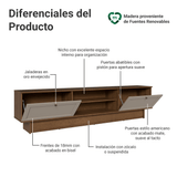 Rack para TV hasta 80 Pulgadas 218 cm 2 Puertas Marrón/Crema Vik Madesa