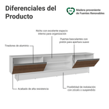 Rack para TV hasta 80 Pulgadas 218 cm 2 Puertas Blanco/Marrón Glamy Madesa