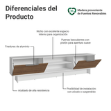 Rack para TV hasta 80 Pulgadas 218 cm 2 Puertas Blanco/Marrón Stella Madesa