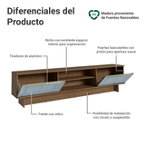 Rack para TV hasta 80 Pulgadas 218 cm 2 Puertas Marrón/Gris Lux Madesa