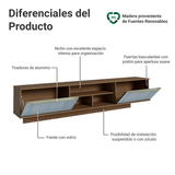 Rack Flotante para TV hasta 80 Pulgadas 218 cm 2 Puertas Marrón/Gris Lux Madesa