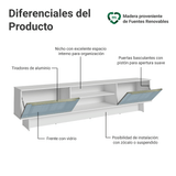 Rack para TV hasta 80 Pulgadas 218 cm 2 Puertas Blanco/Gris Lux Madesa