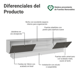 Rack para TV hasta 80 Pulgadas 218 cm 2 Puertas Blanco/Gris Vik Madesa