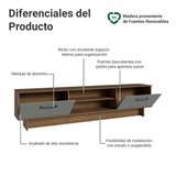 Rack para TV hasta 80 Pulgadas 218 cm 2 Puertas Marrón/Gris Agata Madesa