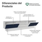 Rack para TV hasta 80 Pulgadas 218 cm 2 Puertas Blanco/Azul Vik Madesa