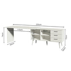 Escritorio Esquinero 302 cm 3 Cajones Blanco Madesa