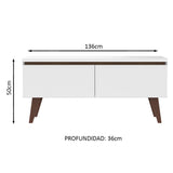 Rack para TV hasta 55 pulgadas 2 Puertas Le Mans Blanco