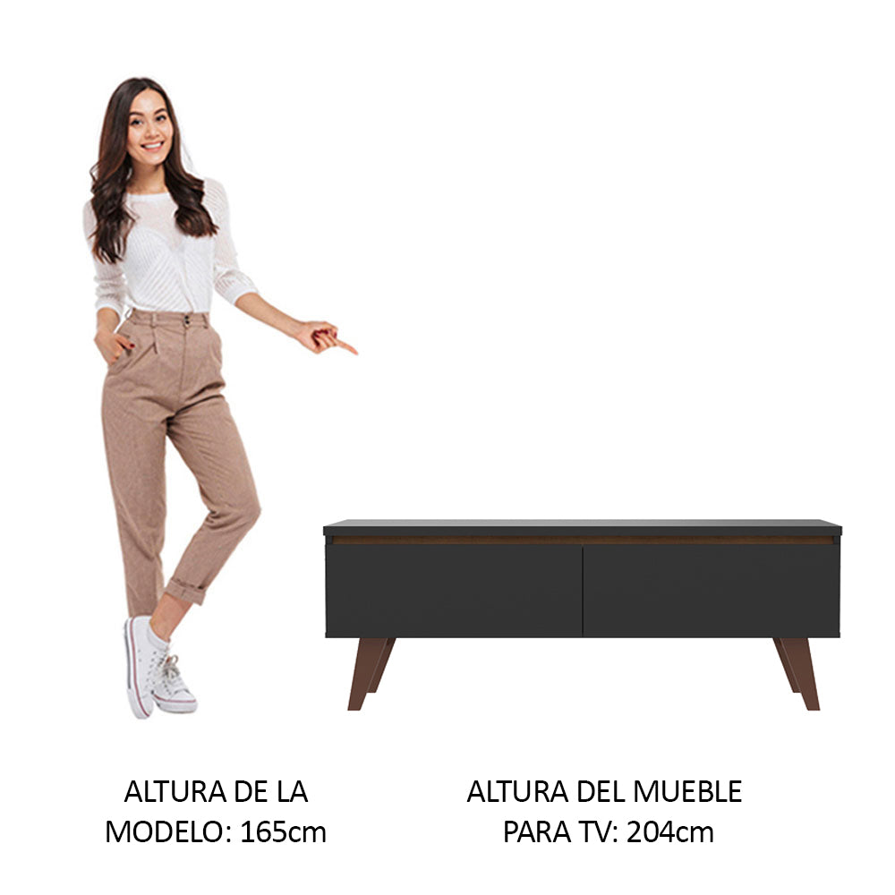 Rack para TV hasta 55 pulgadas 2 Puertas Le Mans Negro