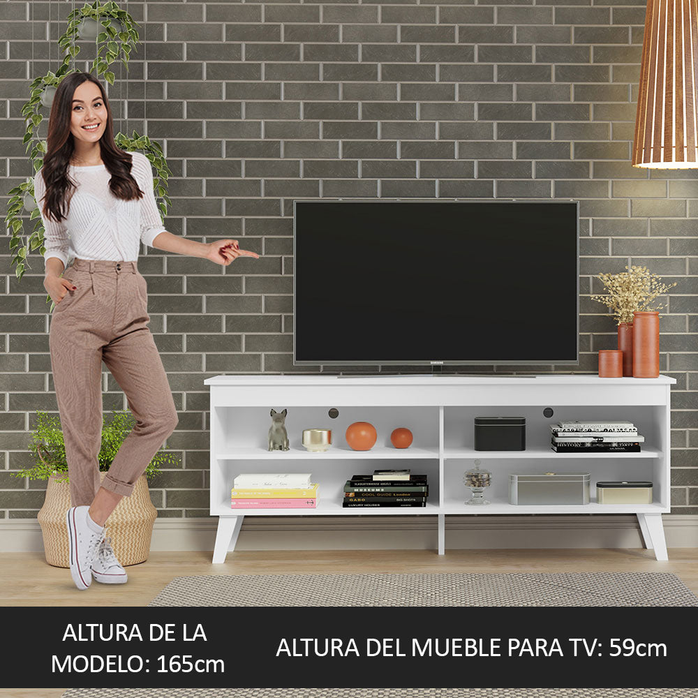 Rack para TV Turim hasta 65 con patas Blanco