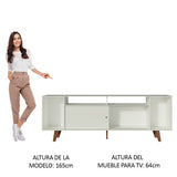 Rack para TV hasta 65 Pulgadas Madesa Cancun con Patas Blanco/Marrón