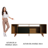 Rack para TV hasta 65 Pulgadas Madesa Cancun con Patas Marrón/Negro