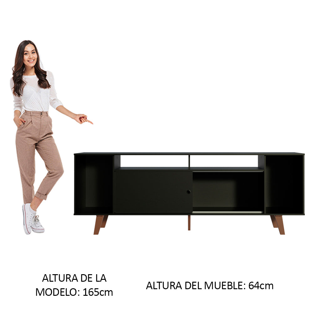 Rack para TV hasta 65 Pulgadas Madesa Cancun con Patas Negro