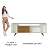 Rack para TV hasta 65 Pulgadas Madesa Cancun con Patas Blanco/Marrón