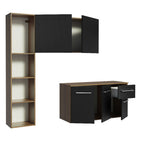Cocina Compacta 120 cm 4 Puertas y 2 Cajónes Marrón/Negro Easy Madesa